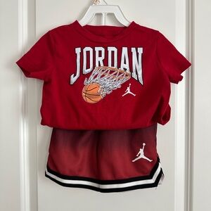 Jordan Kids Red Basketball Shirt & Shorts